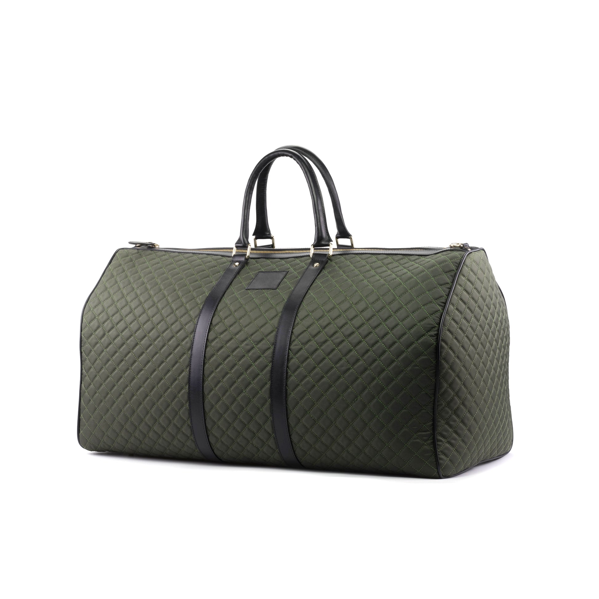 DUFFLE BAG - QUILTED GREEN Side